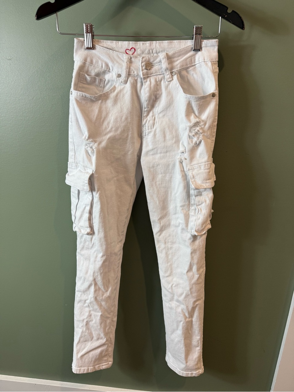 White Women's Cargo Jeans - Slim Fit